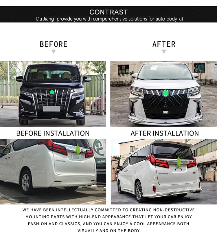 Factory Price Auto Retrofiting Parts Face Lift Upgraded Body Kit for Toyota Alphard 2018- 2022
