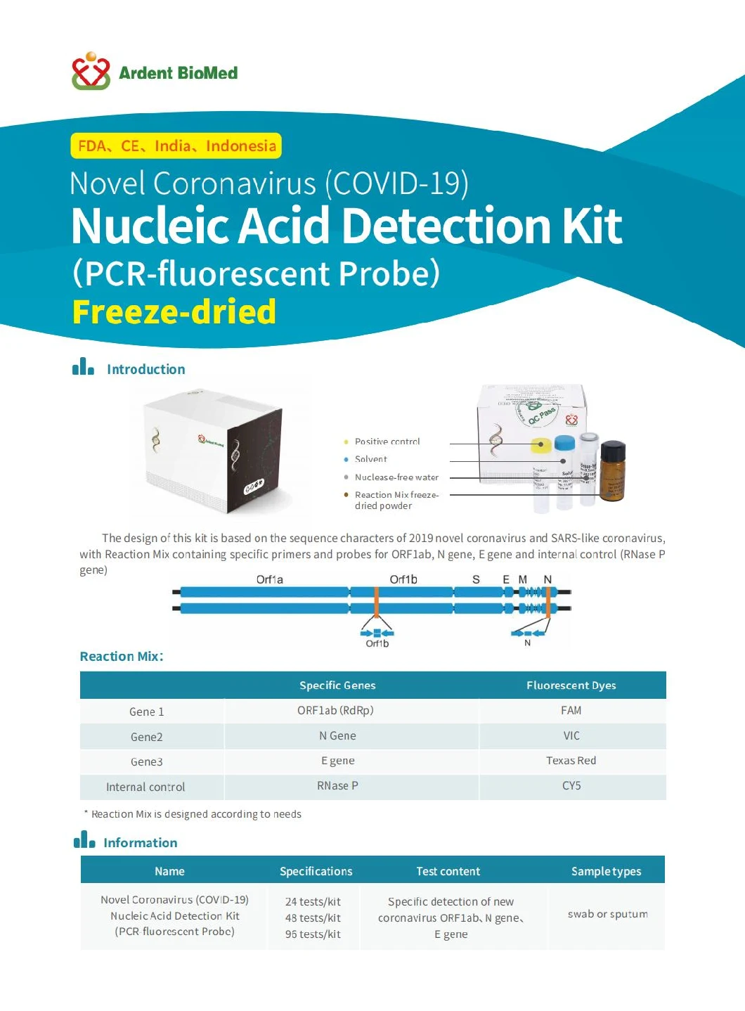 Nucleic Acid Detection Kit (PCR-fluorescent Probe) Rt PCR Kit